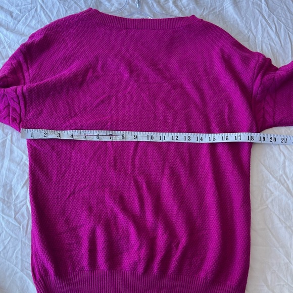 Cyrus Fuchsia Cable Knit Crewneck Sweater S - Picture 8 of 10